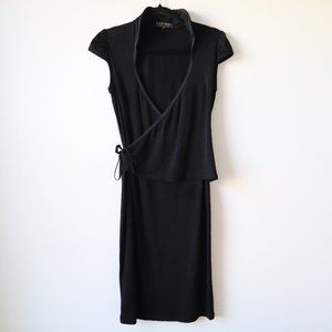 Comrags Black Cap Sleeve Wrap Dress